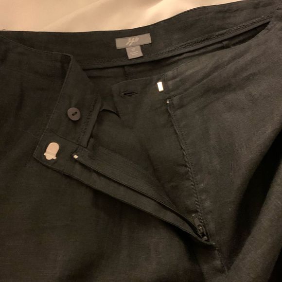 J Jill 100% linen black wide leg pants Sz 12 - Picture 3 of 5